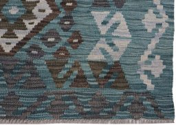 Close-up detail of New Modern Design rug from Pakistan showing Wool weave