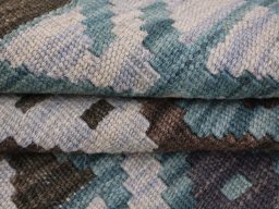 Close-up detail of New Modern Design rug from Pakistan showing Wool weave
