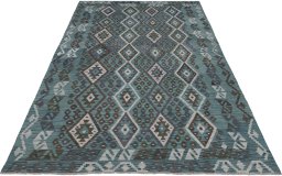 Full view of New Modern Design rug from Pakistan, 303 × 208 cm in Multi Color tones