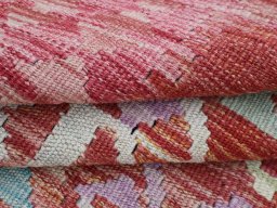 Close-up detail of New Modern Design rug from Pakistan showing Wool weave