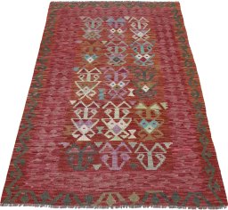 Full view of New Modern Design rug from Pakistan, 171 × 117 cm in Multi Color tones