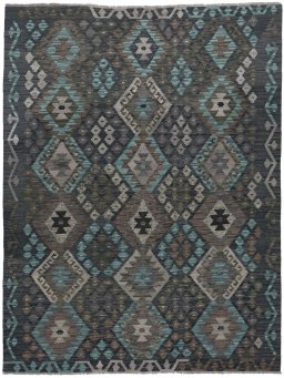Full view of New Modern Design rug from Pakistan, 203 × 150 cm in Multi Color tones