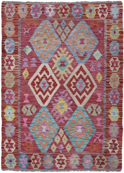 Full view of New Modern Design rug from Pakistan, 145 × 99 cm in Multi Color tones