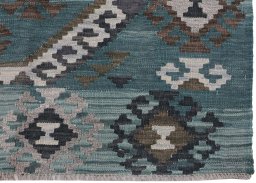 Close-up detail of New Modern Design rug from Pakistan showing Wool weave