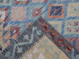 Surface texture of New Modern Design rug with natural Wool and intricate pattern