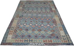 Full view of New Modern Design rug from Pakistan, 281 × 205 cm in Multi Color tones