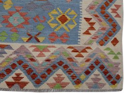 Close-up detail of New Modern Design rug from Pakistan showing Wool weave
