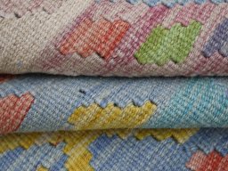 Close-up detail of New Modern Design rug from Pakistan showing Wool weave