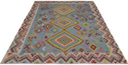 Full view of New Modern Design rug from Pakistan, 289 × 252 cm in Multi Color tones