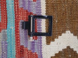 Corner detail of New Modern Design rug showing border pattern and Wool pile