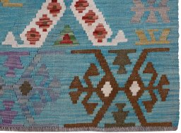 Close-up detail of New Modern Design rug from Pakistan showing Wool weave