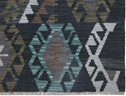 Close-up detail of New Modern Design rug from Pakistan showing Wool weave