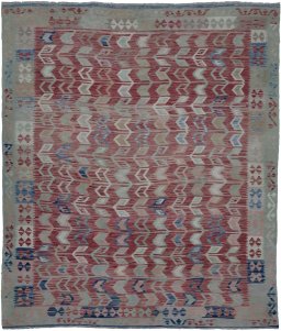 Full view of New Modern Design rug from Pakistan, 287 × 256 cm in Multi Color tones