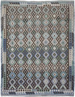 Full view of New Modern Design rug from Pakistan, 400 × 300 cm in Multi Color tones