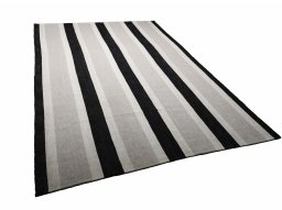 Corner detail of New Modern Design rug showing border pattern and Wool pile