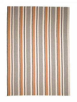 Full view of New Modern Design rug from Iran / Persia, 357 × 254 cm in Beige tones