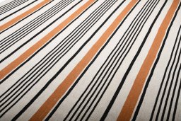 Backside of handmade New Modern Design rug showing knot structure and weave density