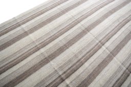Backside of handmade New Modern Design rug showing knot structure and weave density