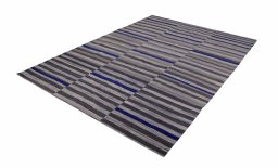 Corner detail of New Modern Design rug showing border pattern and Wool pile