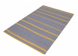 Corner detail of New Modern Design rug showing border pattern and Wool pile