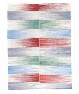 Full view of New Modern Design rug from Iran / Persia, 197 × 146 cm in Multi Color tones