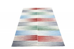 Close-up detail of New Modern Design rug from Iran / Persia showing Wool weave