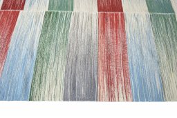 Close-up detail of New Modern Design rug from Iran / Persia showing Wool weave