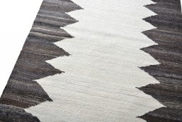 Surface texture of New Modern Design rug with natural Wool and intricate pattern