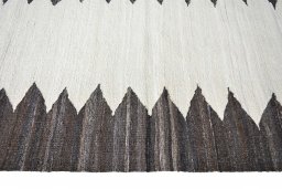 Close-up detail of New Modern Design rug from Iran / Persia showing Wool weave
