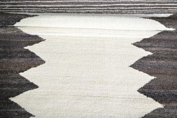 Full view of New Modern Design rug from Iran / Persia, 255 × 102 cm in Gray tones