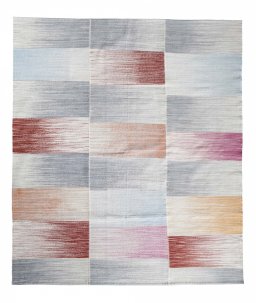 Full view of New Modern Design rug from Iran / Persia, 282 × 242 cm in Beige tones
