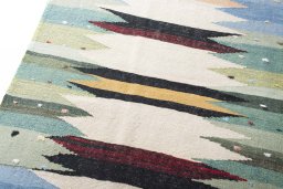 Surface texture of New Modern Design rug with natural Wool and intricate pattern