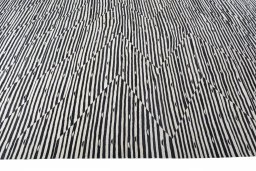 Close-up detail of New Modern Design rug from Iran / Persia showing Wool weave