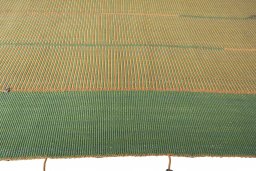Close-up detail of New Modern Design rug from Iran / Persia showing Wool weave