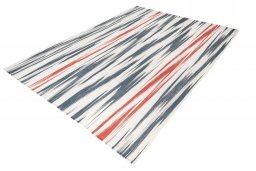 Corner detail of New Modern Design rug showing border pattern and Wool pile