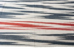 Close-up detail of New Modern Design rug from Iran / Persia showing Wool weave