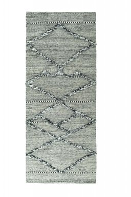 Full view of New Modern Design rug from Iran / Persia, 201 × 84 cm in Beige tones