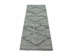 Close-up detail of New Modern Design rug from Iran / Persia showing Wool weave