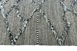 Close-up detail of New Modern Design rug from Iran / Persia showing Wool weave