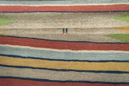 Full view of New Modern Design rug from Iran / Persia, 167 × 122 cm in Beige tones