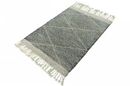 Corner detail of New Modern Design rug showing border pattern and Wool pile