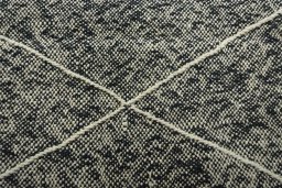 Backside of handmade New Modern Design rug showing knot structure and weave density