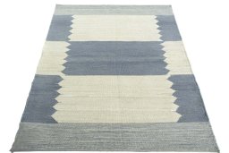 Close-up detail of New Modern Design rug from Iran / Persia showing Wool weave