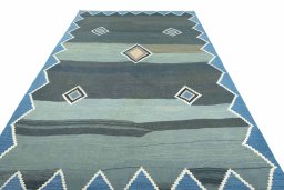 Close-up detail of New Modern Design rug from Iran / Persia showing Wool weave