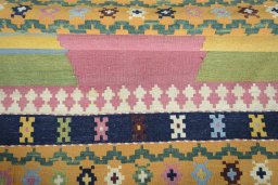 Full view of New Modern Design rug from Iran / Persia, 175 × 117 cm in Multi Color tones