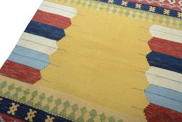 Surface texture of New Modern Design rug with natural Wool and intricate pattern