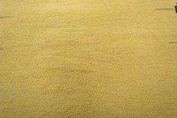 Backside of handmade New Modern Design rug showing knot structure and weave density
