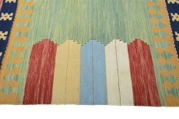 Close-up detail of New Modern Design rug from Iran / Persia showing Wool weave