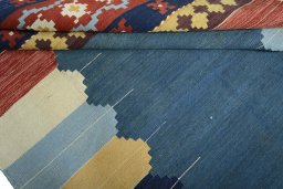 Full view of New Modern Design rug from Iran / Persia, 189 × 130 cm in Blue tones
