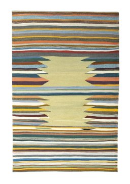 Full view of New Modern Design rug from Iran / Persia, 228 × 150 cm in Multi Color tones